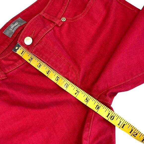 Chico's So Slimming Straight Mid Rise Denim Jeans Stretchy Size S/4 Short Red - Picture 12 of 15